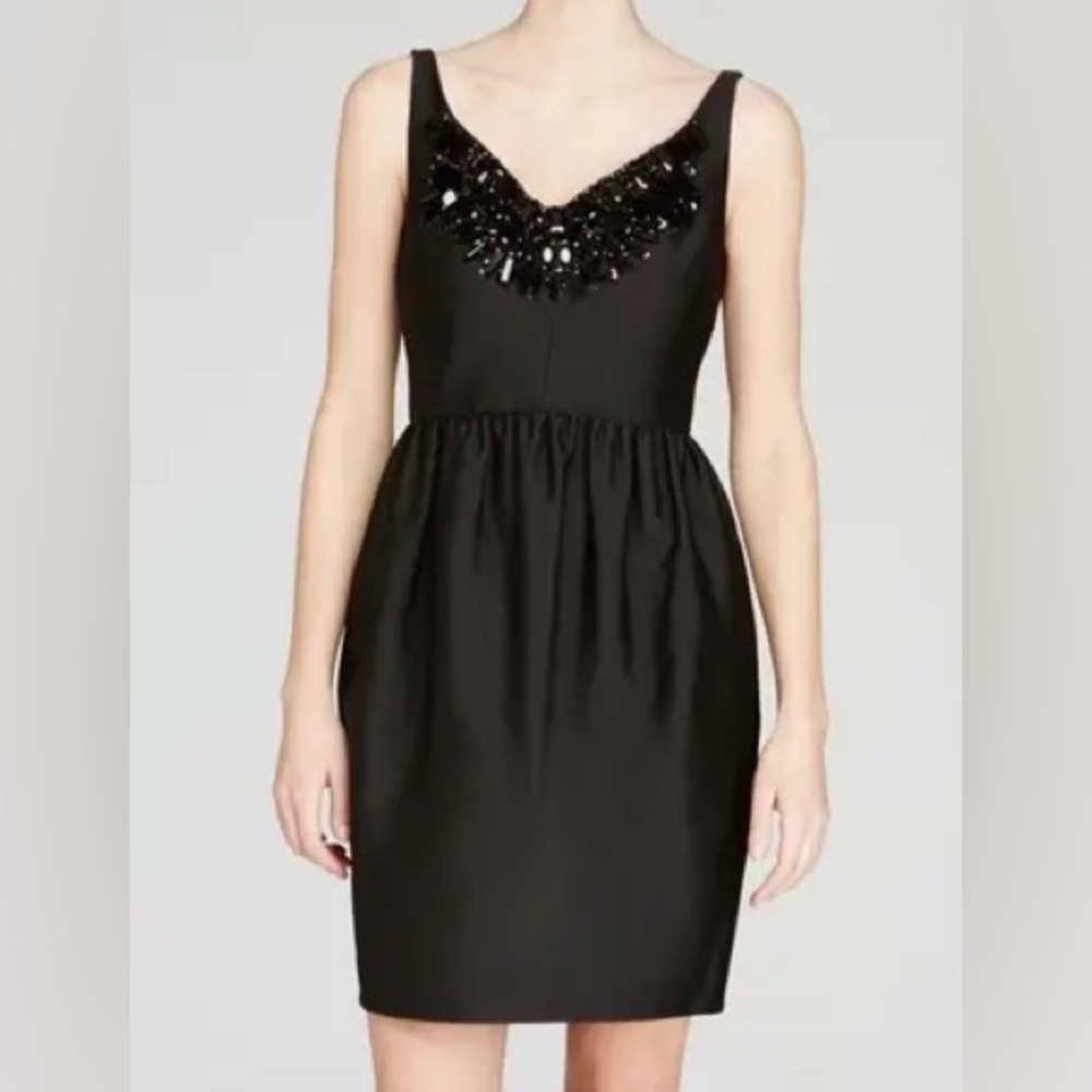 Kate Spade Black Embellished Sleeveless Cupcake Dress - Picture 2 of 9